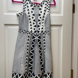 Parker size 0 dress in blue and white